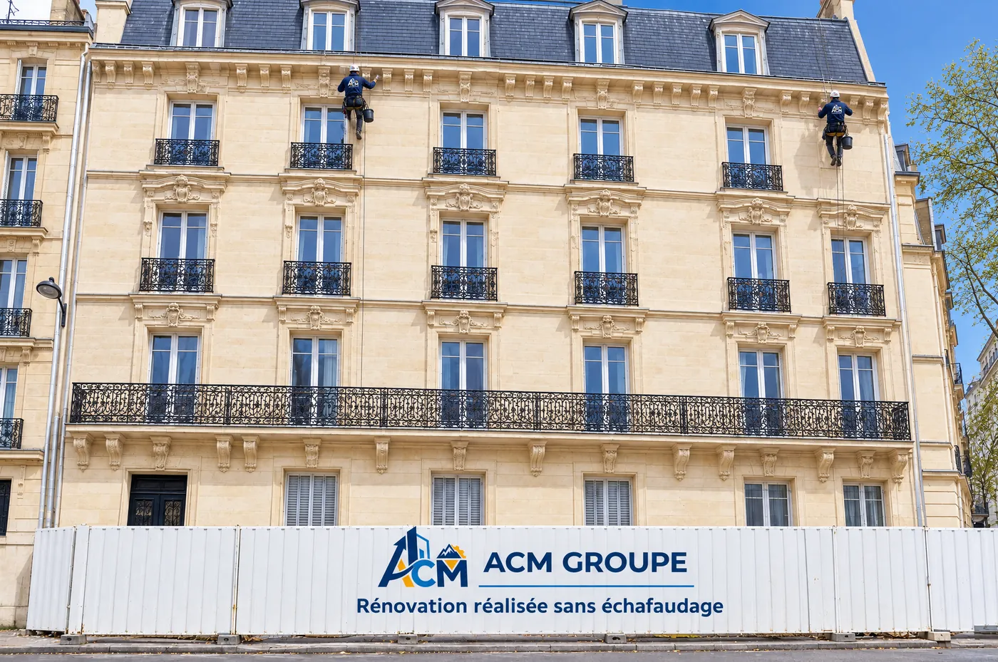 Façade haussmannienne rénovée par ACM Groupe